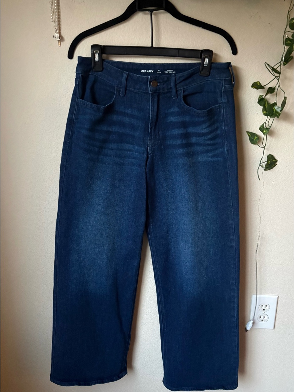Old Navy Women's Dark Blue Wide Leg Jeans